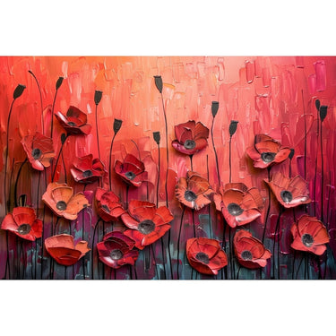 Oil Canvas of Red Poppies